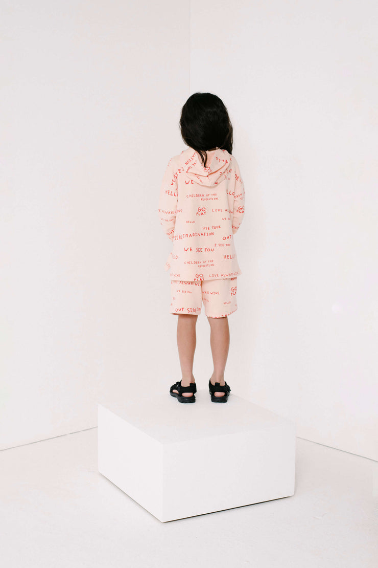 Apricot Journal Text Print Hoodie Sweater