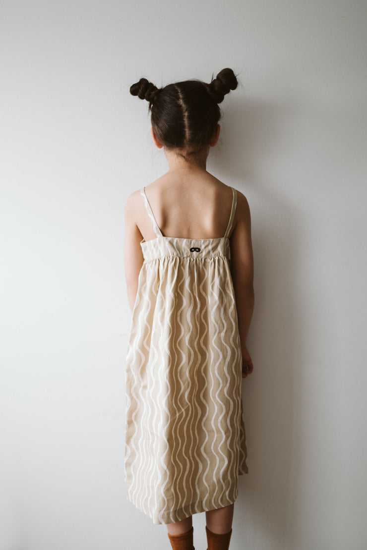 Caramel Wiggle Print Long Stella Dress