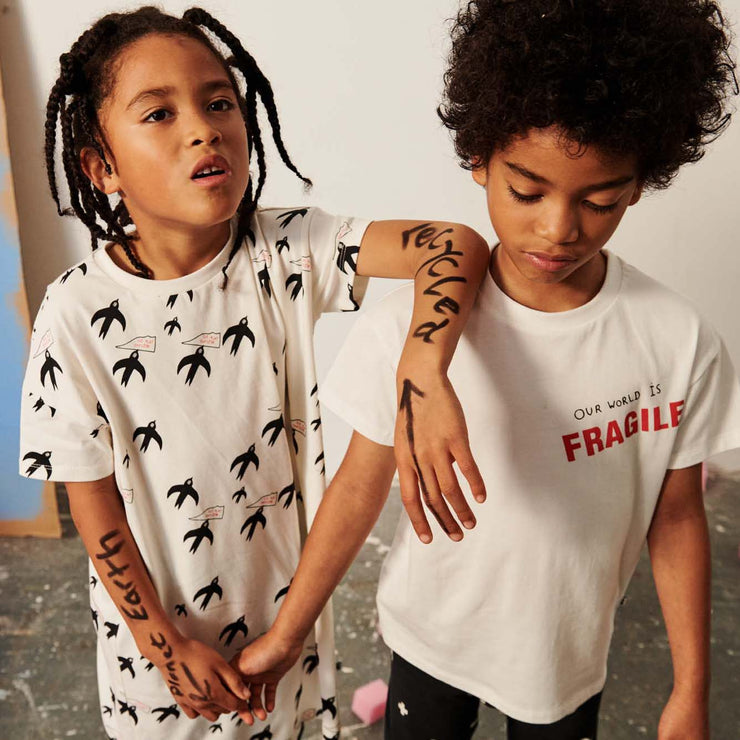 Natural Birds Print T-Shirt