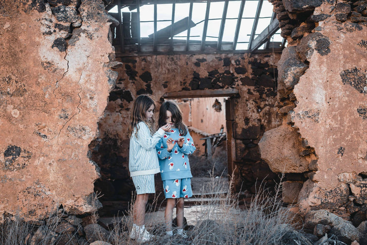 Sky Blue Wiggle Print Shorts