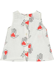 Natural Hold My Heart Print A-Line Baby Top