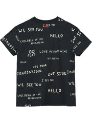 Black Journal Text Print T-Shirt