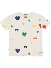 Colours Hearts + Masks Print Baby T-Shirt