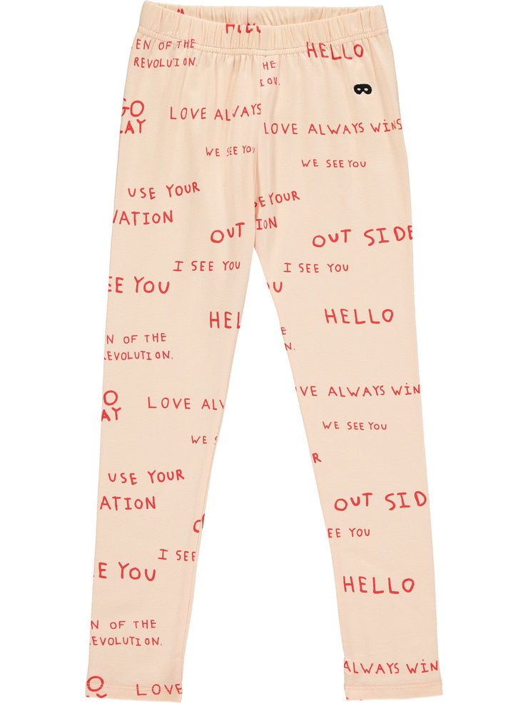 Apricot Journal Text Print Leggings