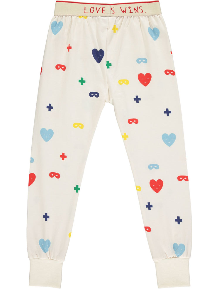 Colours Hearts + Masks Print Slim Pants