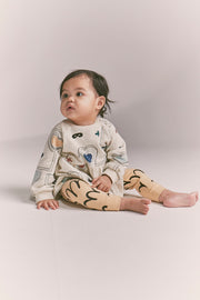 Natural Hearts + Masks Lines Baby Dress