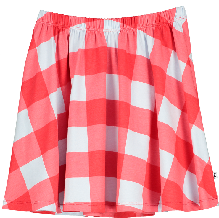 Red Gingham Jersey Skirt